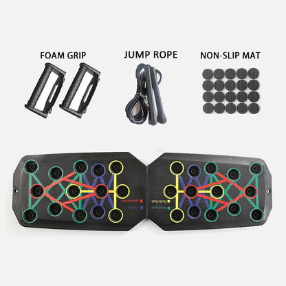 Foldable Push-Up Board with Handles - Portable Multifunctional Fitness Equipment for Comprehensive Chest, Abdomen, Arm, and Back Workouts