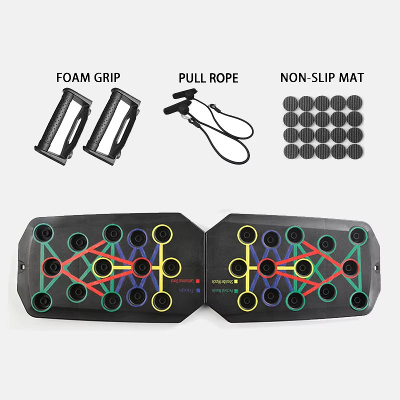 Foldable Push-Up Board with Handles - Portable Multifunctional Fitness Equipment for Comprehensive Chest, Abdomen, Arm, and Back Workouts