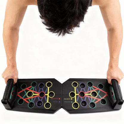 Foldable Push-Up Board with Handles - Portable Multifunctional Fitness Equipment for Comprehensive Chest, Abdomen, Arm, and Back Workouts