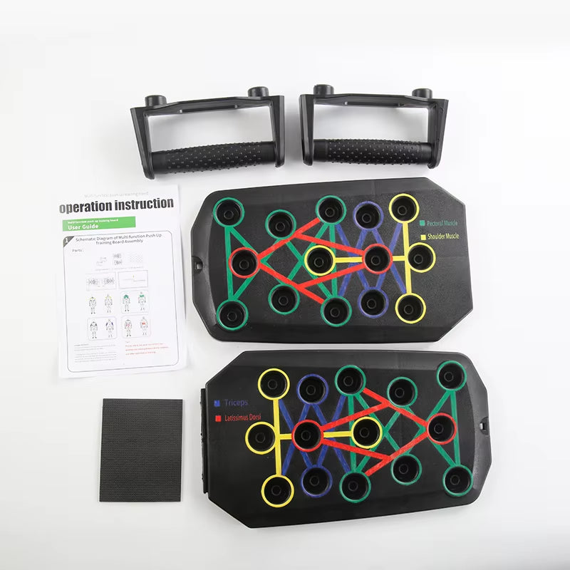 Foldable Push-Up Board with Handles - Portable Multifunctional Fitness Equipment for Comprehensive Chest, Abdomen, Arm, and Back Workouts