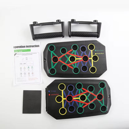 Foldable Push-Up Board with Handles - Portable Multifunctional Fitness Equipment for Comprehensive Chest, Abdomen, Arm, and Back Workouts