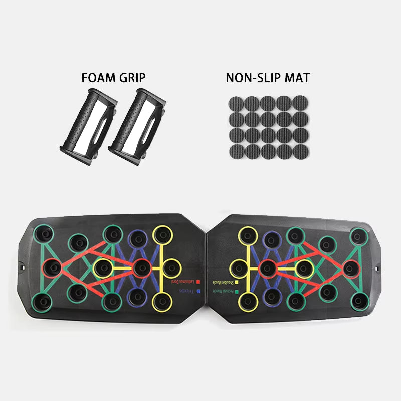 Foldable Push-Up Board with Handles - Portable Multifunctional Fitness Equipment for Comprehensive Chest, Abdomen, Arm, and Back Workouts